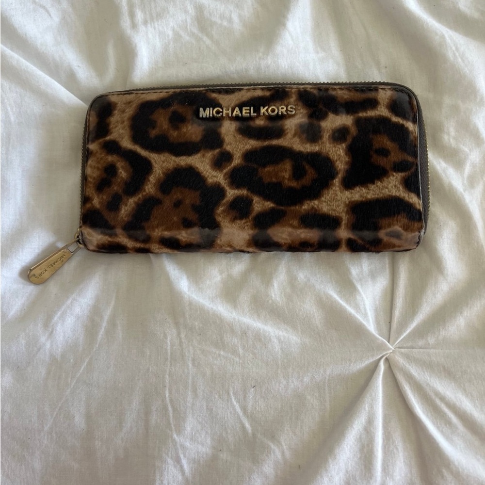 Michael Kors Brown Leopard Print Wallet